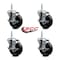 Service Caster 4 Inch Phenolic Wheel Swivel 58 Inch Threaded Stem Caster Set with Brake SCC SCC-TS20S414-PHS-TLB-58212-4 - alternate 3
